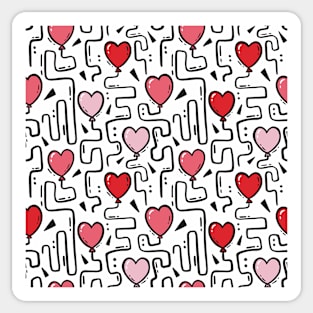 Love Maze - Heart Balloon Pattern Sticker